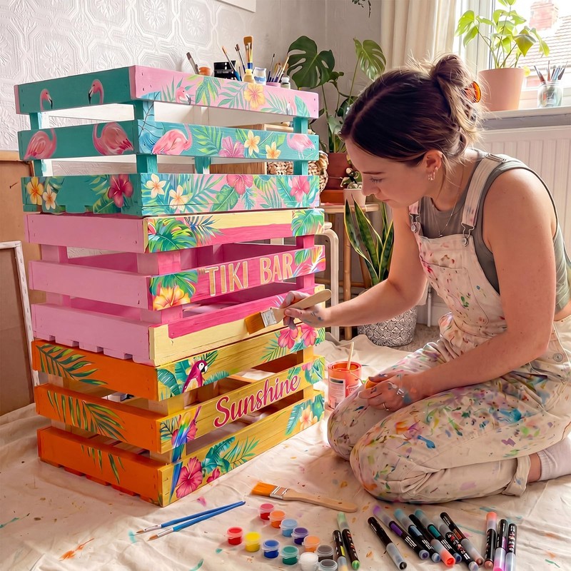 Ceenna 3 Pack DIY Bikini Box Kits, Large Unfinished Wooden