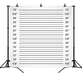 DePhoto Police Lineup Photography Backdrop Black line Mugshot Decor Photo Background for Party Banner Children Game Vinyl Studio Prop 6x8ft