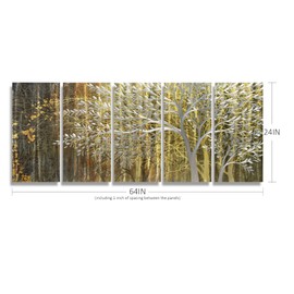 BATRENDY ARTS Gold Metal Wall Art Yellow and Brown Tree Sculpture Landscape Aluminium Panel Artwork Hangings for Living Room Decorations