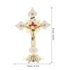 Metal Standing Cross Red Rhinestone Decoration Exquisite Retro Elegance Standing