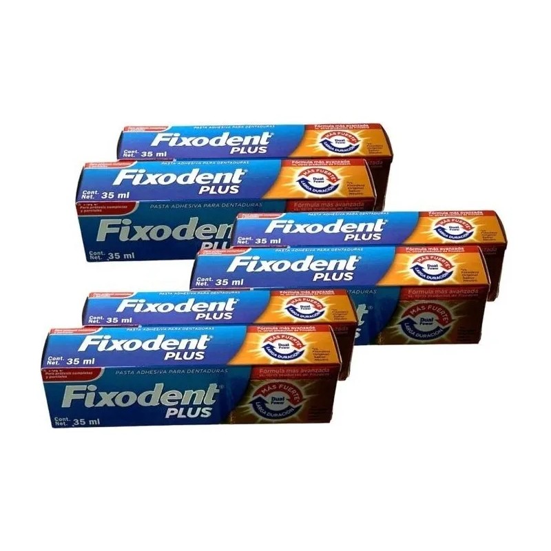 Kit De 8 Pastas Dentales Adhesiva Fixodent Plus