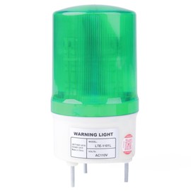 Patrump Rotary Light, 200 V, Compatible with Noise, No Sound, Includes Mounting Hardware, Warning Light, Security Light, Factory, Sites, Equipment (Green)