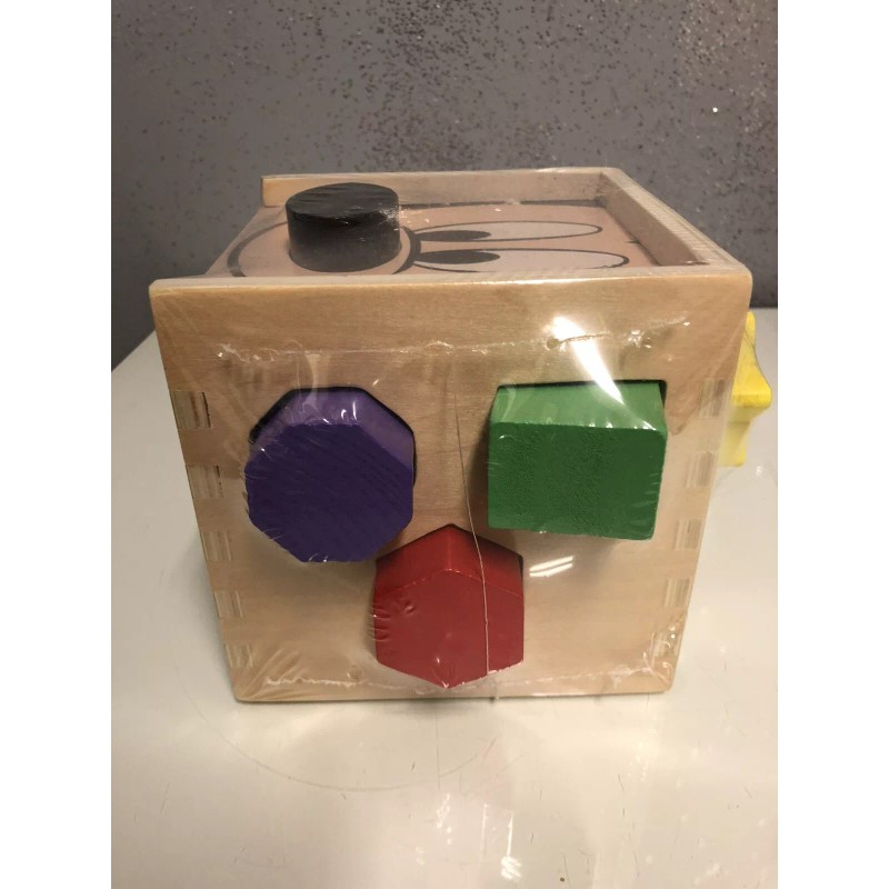 Melissa & Doug Mickey Mouse Wooden Shape Sorting Cube, Ages