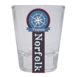 Norfolk Virginia Nautical Souvenir Round Shot Glass
