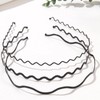 PKRFCJ Silver Headbands for Women 6 PCS,Metal Headband,Wavy Headband Non-slip,Trendy