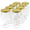 Wamat 900 ml Preserving Jars with Lids Gold Preserving Jars Storage Jars Weck (Pack of 24)