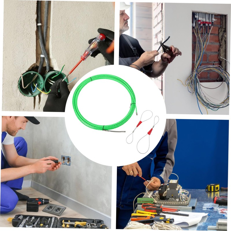 Operitacx Spring Spiral Cable Tension Fastener Fish Tape Roller Electrician