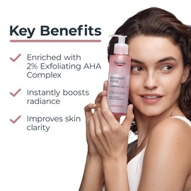 Eucerin Radiant Tone Face Cleanser Gel with 2% Exfoliating AHA Complex, Gentle Face Wash Improves Skin Clarity and Boosts Radiance, All Skin Types, 6.8 Fl Oz Bottle