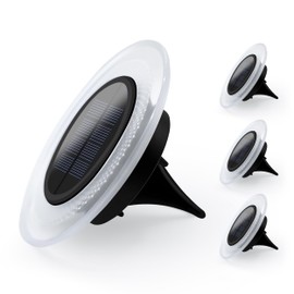 Weavelife Solar Lights Outdoor 4 Packs, 26 LEDs Bright Long-Staying Ground Lights, Weatherproof Landscape Lights for Garden Pathway Driveway Front and Backyard (White)