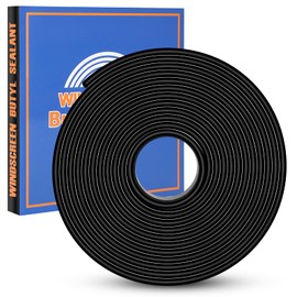WUWENKK Pro Grade Butyl Sealant Tape 8mm x 13Ft - Waterproof Automotive Sealer for Windshield/Headlights/RV/Marine - Permanent Adhesive with UV & Weather Resistance (Dia 8mm x 13Ft)