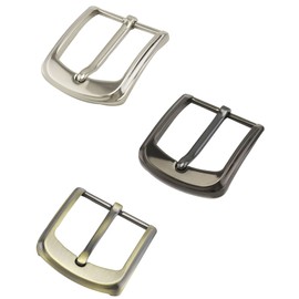 QWORK® Classic Belt Buckles Set, 3Pcs Metal Belt Buckle 38-40 mm (1.5"-1.6") Single Prong Square Replacement Belt Buckle for Men Women Belt (Silver, Bronze, Gray)