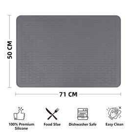 LeKuni Hob Cover Plate 71 x 50 cm, Ceramic Hob Cover Plate, Heat Resistant, Scratch-Resistant and Waterproof Cover Ceramic Hob for Counter- Stove Cov - Grey