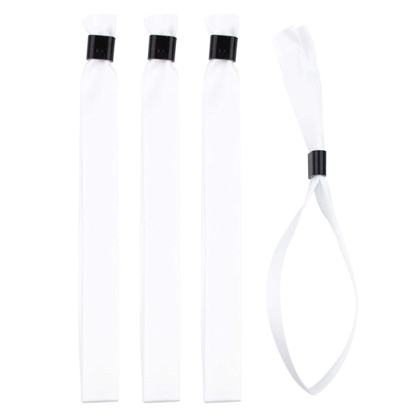 Satin Ribbon Bracelet Set Individual with Plastic Clasps (White, 20)