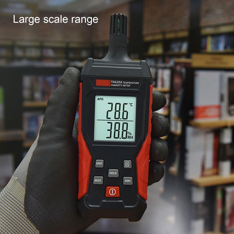 TA620A Handheld Digital Temperature Humidity Meter, LCD Display Digital Thermometer