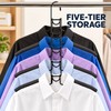 5-Tier Space Saving Clothes Hanger with Non-Slip Foam Padded Arms,