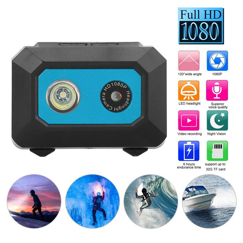HD Action Camera Head Mounted Camera Head Camera for Video