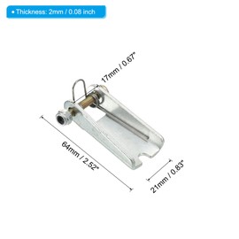 PATIKIL 43Mm Hook Safety Latch Kit 3 Pack Metal Tow Hitch Replacement Clevis Hook Trailer Silver