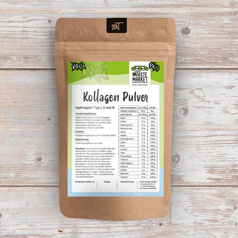 200 g Collagen Powder, Collagen Hydrolysate without Additives, Tasteless, Protein