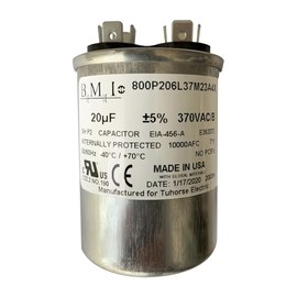 20uF 370VAC Motor Run Capacitor, Compatible Replacement Part for Franklin U17-1440, U17-1178, 155328103 in 2HP Franklin Electric Control Box. Made in USA by BMI for Tuhorse Electric