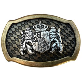 BELTINGER Lion Belt Buckle with Crest | Buckle Interchangeable Buckle Belt Buckle 40 mm Solid | For Costume, Two-tone G/S