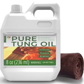 Godora 8 oz Pure Tung Oil for Wood Finishing, Wood Sealer for Indoor & Outdoor Favored by Craftsmen, Waterproofing Tung Oil for Wood Product, Perfect Food Safety Tung Oil for Furniture & Countertop