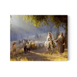 Journey to Bethlehem - By Joseph Brickey | Jesus Painting | Nativity Story| Joseph and Mary on Donkey | Religious Wall Decor | Jesus Art| Joseph Brickey Art | Sunday School Supplies | Missionary Gifts (UNFRAMED) (8x10 Print)