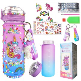 Diamond Painting Kit de Agua,Kit de Manualidades para Niña,Pintura de Diamantes de Agua,Diamond Painting para Niños de Botella Agua,kit Manualidades para Niñas,con Botella Agua DIY y Pegatinas de Diamantes,para Regalo Niña 6 8 9 Años Manualidades