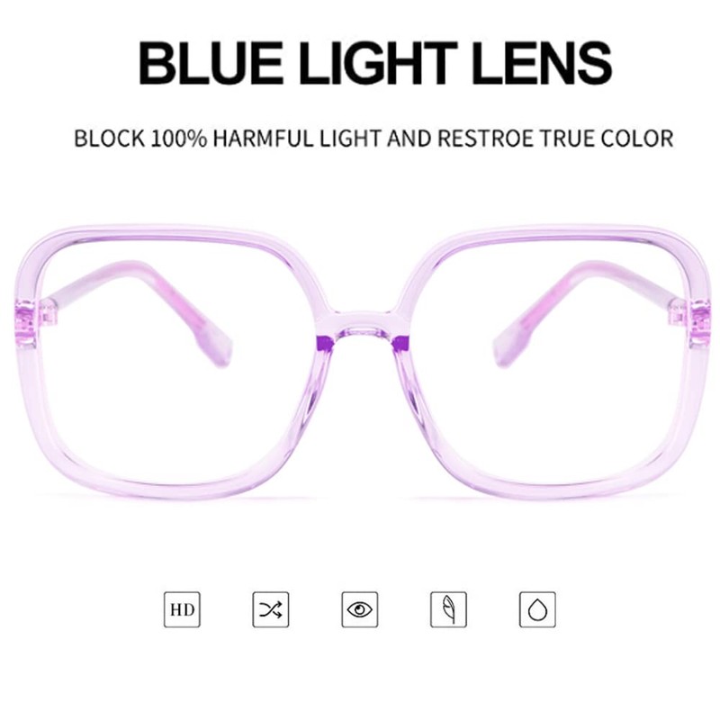 BAODAREN Blue Light Blocking Glasses Oversized Square Frame Women/Men Anti