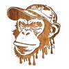 Mylar: Monkey Bad Boy Plastic Stencil 21 x 21 cm