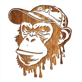 Mylar: Monkey Bad Boy Plastic Stencil 21 x 21 cm