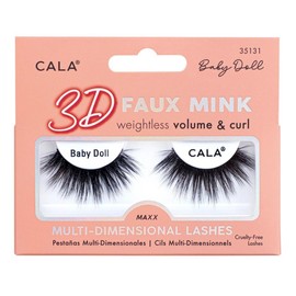 CALA - "3D Faux Mink" pestañas postizas ultraligeras y multidimensionales (1 par, BABY DOLL)