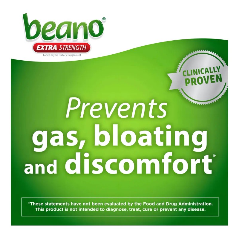 Enzimas digestivas Beano Gas Prevention 100 tbts Sabor Sin sabor