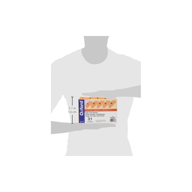 Oxford 05832 Laminated Tab Index Card Guides, Daily, 1/5 Tab,