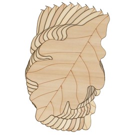 10x Wooden Oak Leaves Craft Shapes 3mm Plywood Tree English Quercus Robur Leaf(10 x 7.8cm,No Hole)