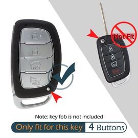 GFDesign 2 Pcs Silicone 4 Buttons Key Fob Cover Remote Case Keyless Protector Compatible with 2019 2018 2017 2016 2015 2014 2013 Hyundai Elantra Sonata Tucson - Black & Hot Pink (Flip Fob NOT FIT)