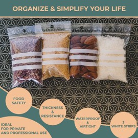 Zip Bag with 3 White Stripes - Plastic Bag Sealable - Zip Bag - Ziplock Bag - Various Sizes Available - 100 to 10,000 Pieces - 10 x 15 cm - 100 Pieces Packy