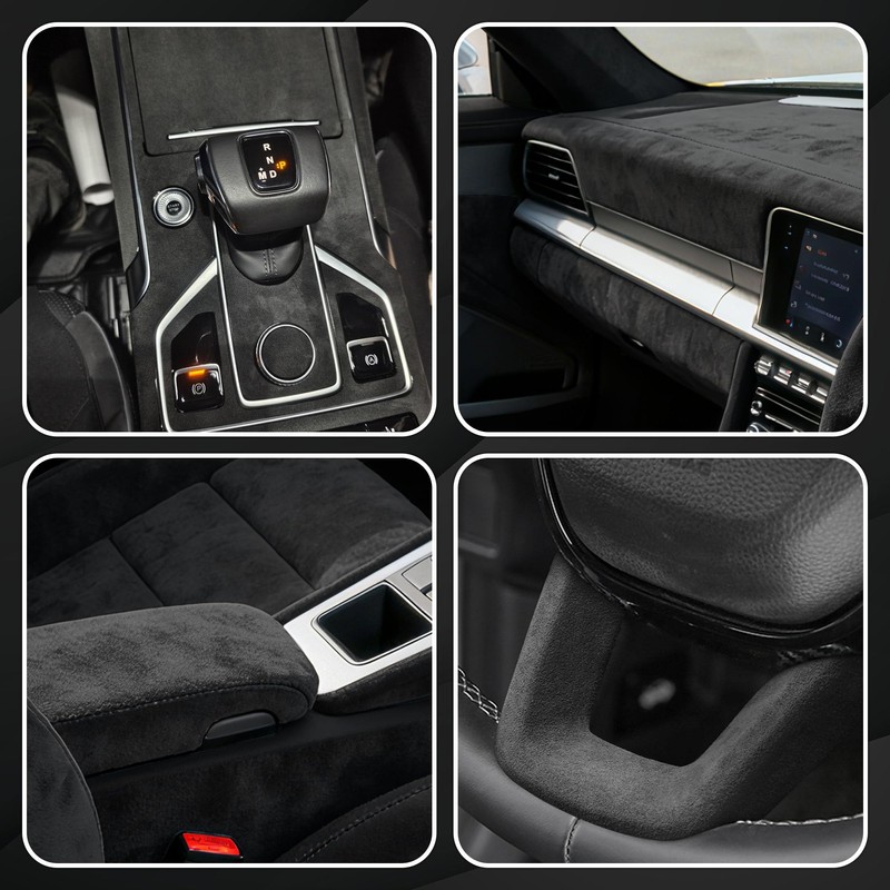 Lypumso Black Suede Wrap - 17in x 70in Self Adhesive