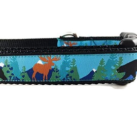 Caninedesign State Dog Collar, Texas, Alaska, 1 inch Wide, Adjustable, Nylon, Medium and Large (Alaska, Large 15-22")