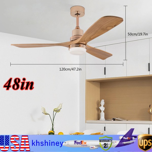 48'' Ceiling Fan Light Timer Dimmable LED Pendant Lamp With