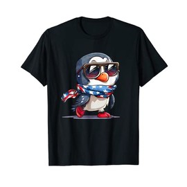 Memorial Day, 4th of July patriotic usa flag penguin T-Shirt