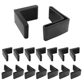 Uenhoy - 16 almohadillas para orejas angulares para muebles en forma de L, 35 mm x 35 mm, protectores de goma para patas de muebles, antideslizante, ángulo de hierro (3,5 x 3,5 cm), color negro
