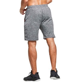 JustSun Men's Sports Shorts with Zip Lightweight Stretch Fabric, Black / Grey, m