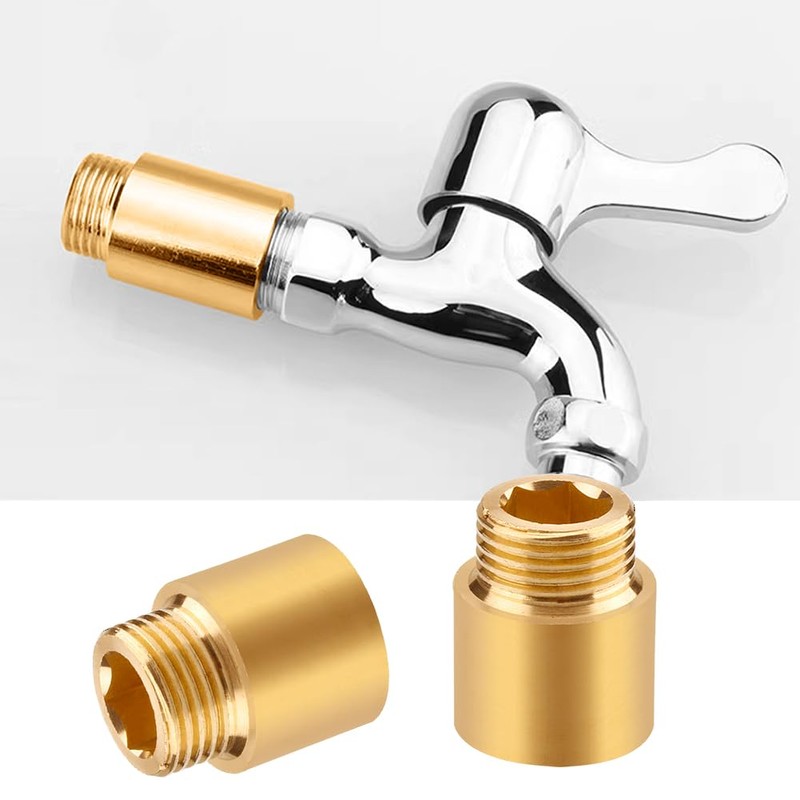 Brass Tap Extension 1/2 Inch x 20 mm, DN15 Thread
