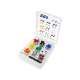90-Piece Miniature Plug Assortment with Plug, Coupling and Screwdriver, Diameter 2.6 mm, 9 x 5 Pieces per Colour, Electronic Connection Set Including Screwdriver, ABS Material, Miniature Plug