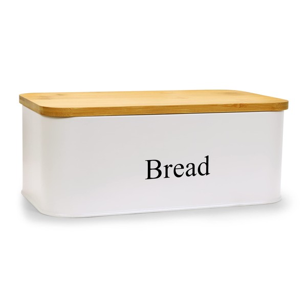 SIMPLI-MAGIC 79417 Bread Box Modern Farmhouse Design,White, Standard