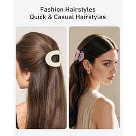 8 Piezas Horquillas Elegantes para Mujer y Niña, Pinzas para el Pelo con Sujeción Fuerte y Dientes Interiores, Cómodo Curvo Cabello, Para Cabello Grue