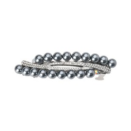 Gray Pearl Hair Clips Barrette for Womens Hair Crystal Rhinestone Pearl Hair Barrettes Hairpins Clips for Hair Jewelry Pearl French Hair Accessories Ponytail Holder