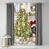 Fusion - Eyelet Single Decorative Curtain Panel - Christmas Tree
