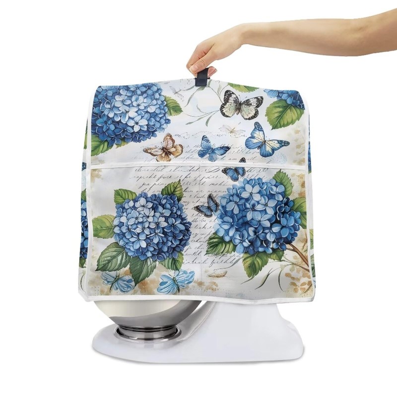 HUISEFOR Butterfly Stand Mixer Cover 4.5-5 Quart Hydrangea Floral Kitchen