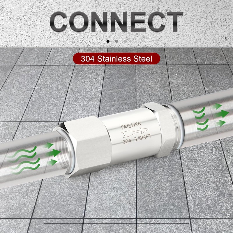 TAISHER 1PCS 304 Stainless Steel 3/8" NPT Male x 3/8"